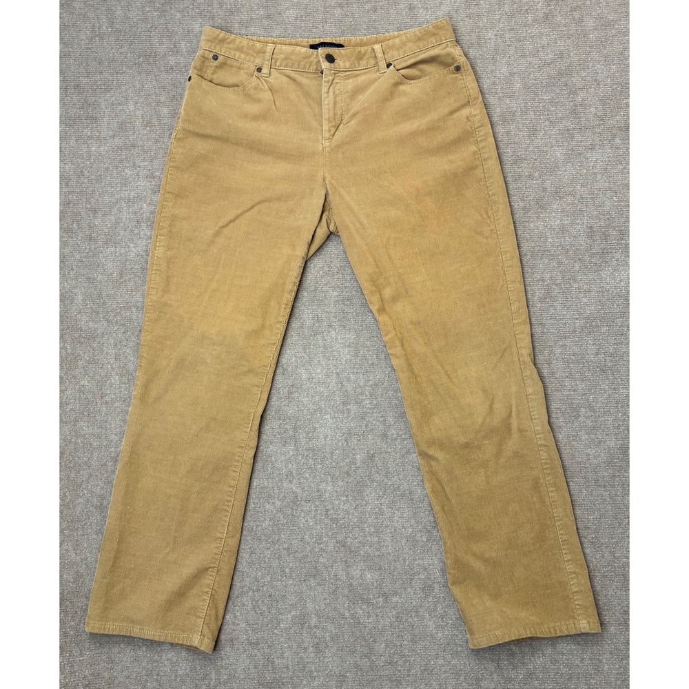 Talbots Heritage Corduroy Pants Womens 12P Tan Camel Straight Leg Stretch 12 Pet